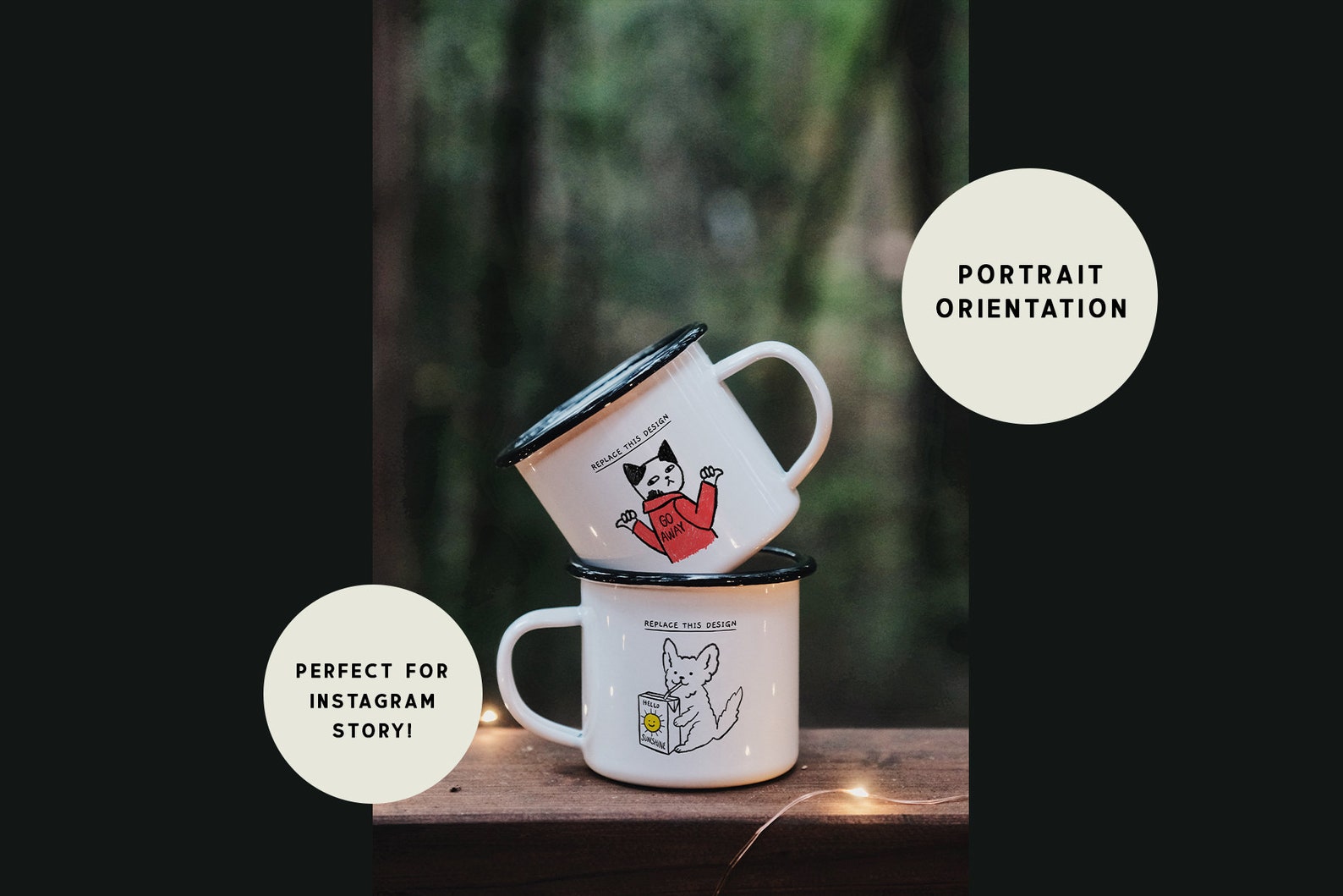 Download Enamel Mug Mockup Both Side Black Rim Mug Camp Mug Mockup | Etsy