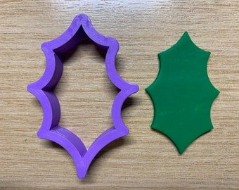Holly Leaf Shaped Polymer Clay Cutters - 10 Size