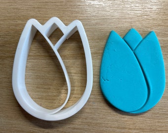 Tulip With Debossing Lines Cookie Cutters - 4 Sizes - Embosser