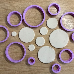 Round Circular Shaped Polymer Clay Cutters - 10 Sizes