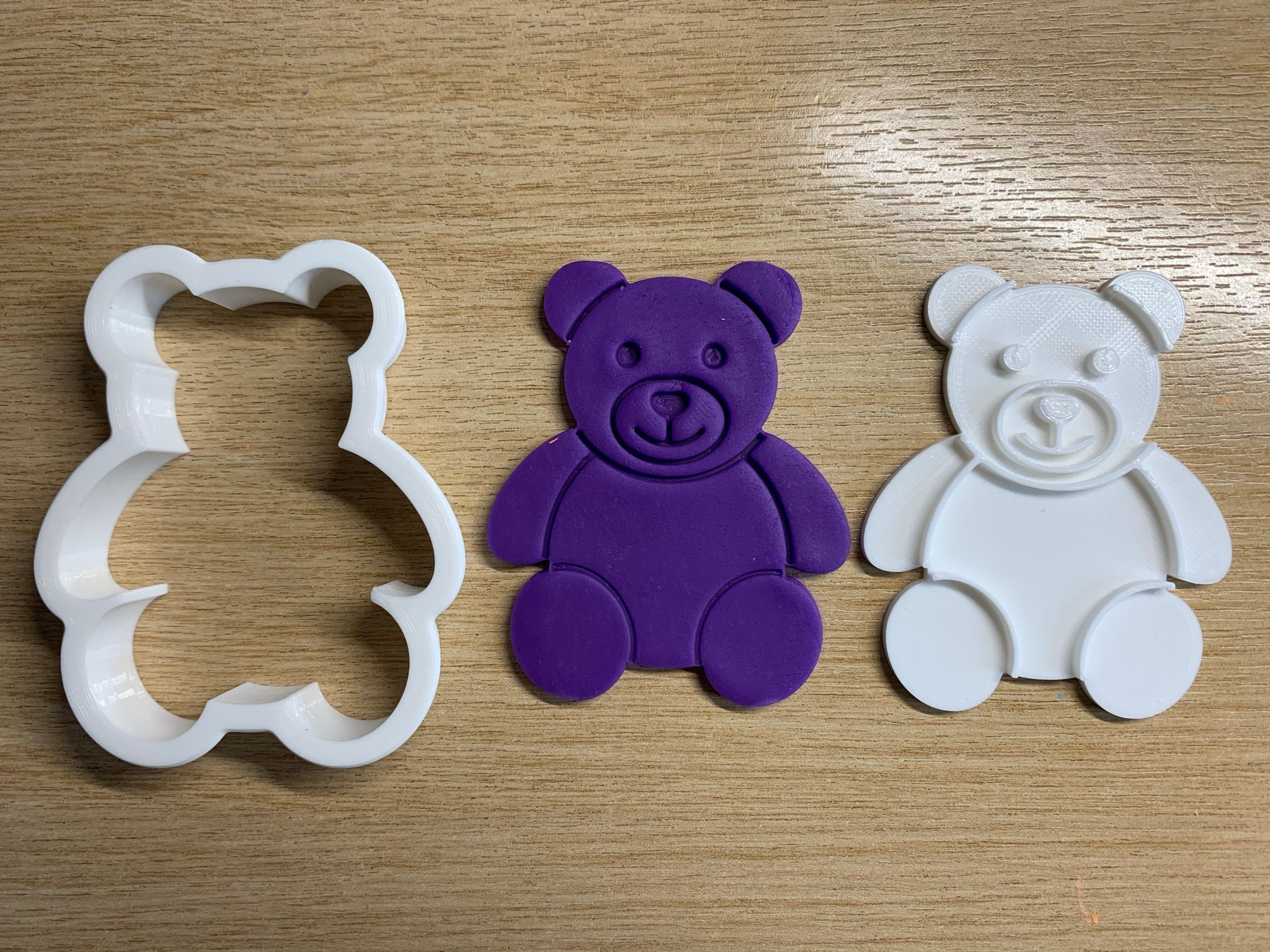 Teddy Bear Cookie/Clay Cutters With Stamps 4 Sizes Etsy