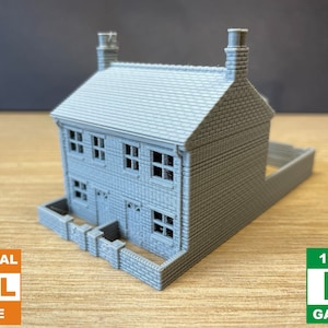 N Gauge Terraced House with Extension and Walls For Model Railways - 1:148 Scale - Digital Download