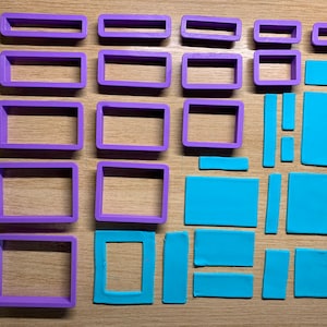 Rechteckige Ausstechformen aus Polymer Clay - 15 Größen