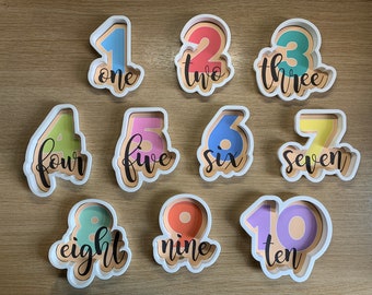 Numero di compleannoSegni per biscotti a forma di timbro - 4 dimensioni