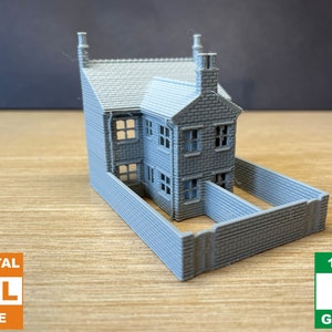 N Gauge Terraced House With Wall Low Relief Rear Extension For Model Railways - 1:148 Scale - Digital Download
