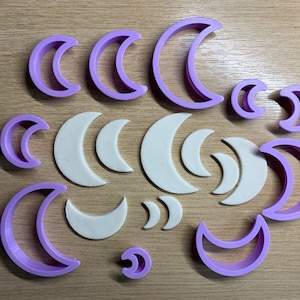 New Moon Polymer Clay Stansar - 10 Storlekar