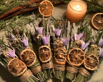9&quot; FRESH HOME HARMONY Cleansing Smudge | Redwood Bark, White Sage, Lavender Cleansing Wand | Citrus Wand | Home Cleansing | Smoke Cleansing