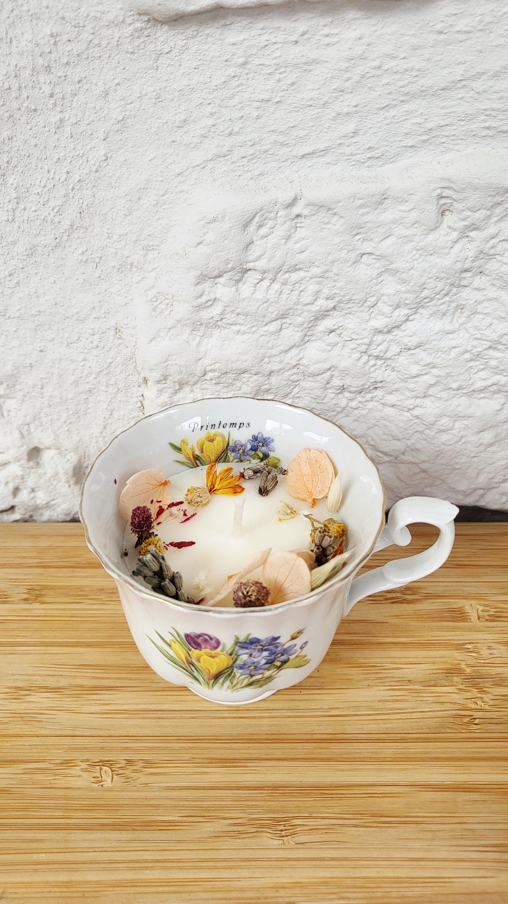 Tasse à Café Vintage Shell Années 60 - Motif Fleurs Multicolores, Céramique, Rare