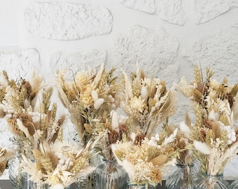 Nano/small bouquet of dried flowers with vase. Gift idea for birthdays, wedding table decorations, anniversaries. Size and colors of your choice.
