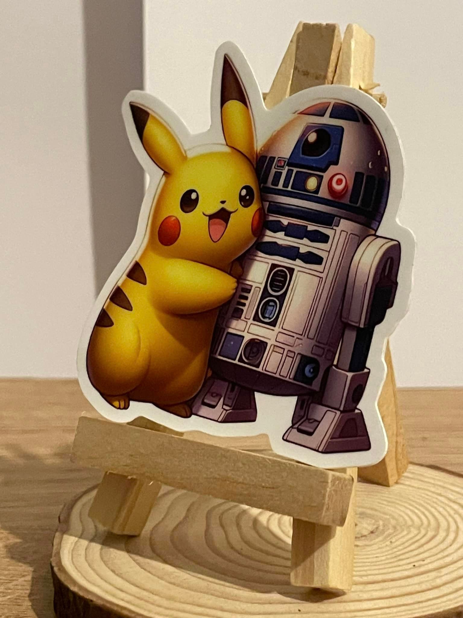 Pikachu Hugging R2D2 Sticker - Etsy
