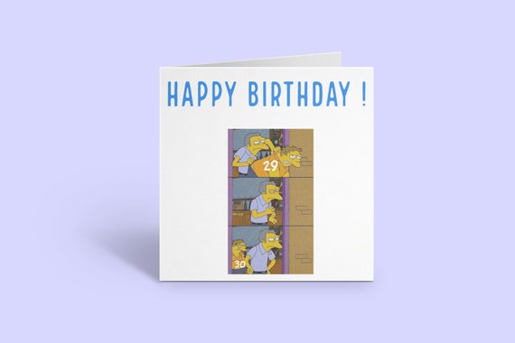 Simpsons Birthday Card Benutzerdefinierte Lustige Etsy
