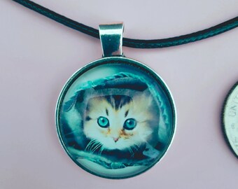 CAT CHARM NECKLACE - Cat pendant gift - Animal Pendant Gift - Silver Necklace - Friendship Necklace - Gift for Baptism - Gift for Cat Lovers