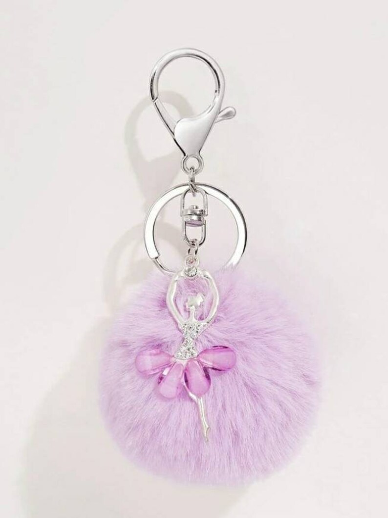 Accessories Doll Charm Keychain POM Pom Keychain Ballet Gift Charm Keychain Gift for Her Handbag Keyring BALLERINA KEYCHAIN