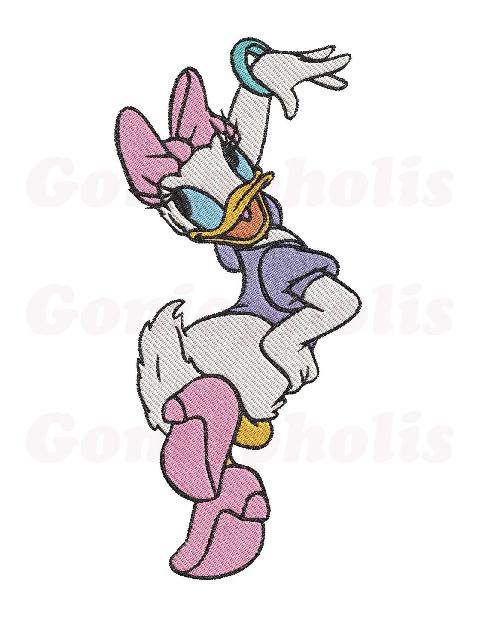 Daisy Duck Filled 11 Embroidery Design 3 Sizes 4x4 5x7 Etsy