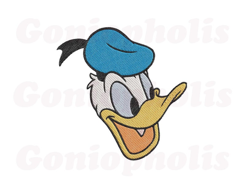 Instant Download 3 Sizes 4x4-5x7-6x10 Donald Duck Face Filled 07 Embroidery Design