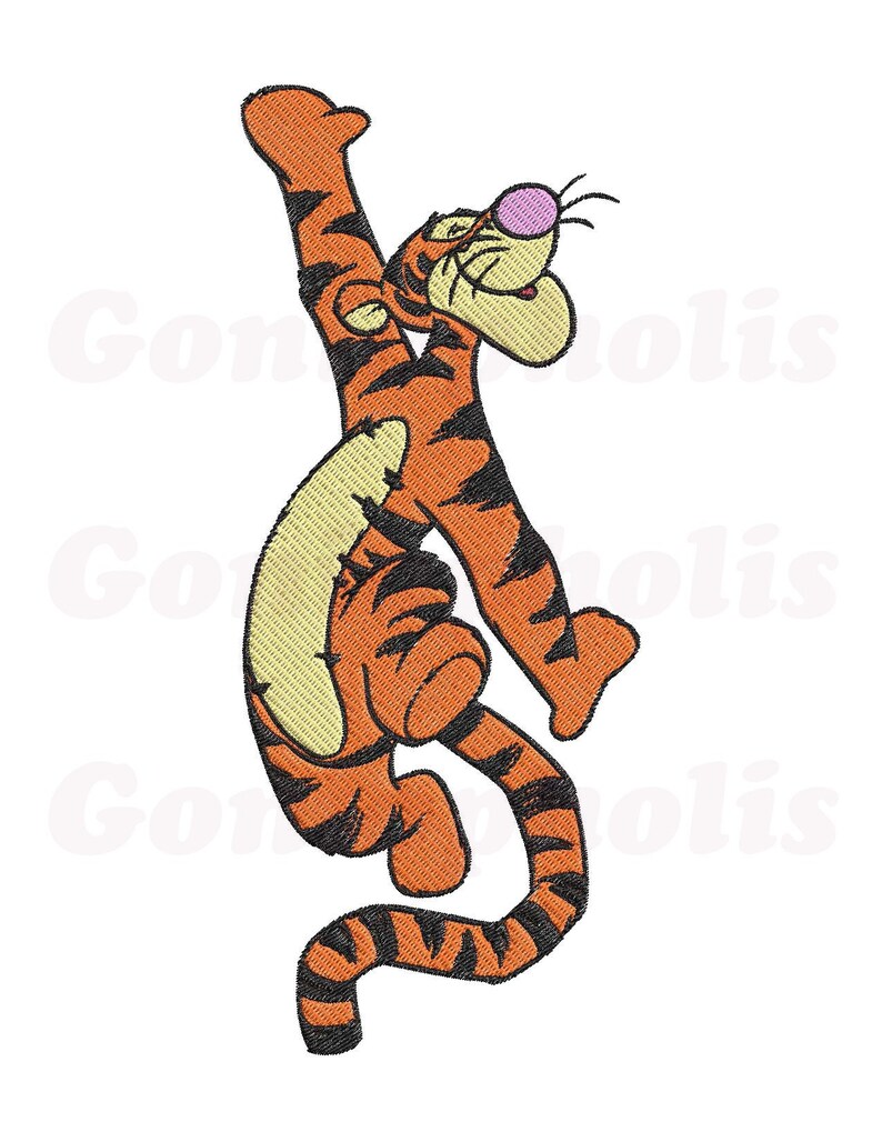 Tigger Filled 01 Embroidery Design 3 Sizes 4x4-5x7-6x10 Instant Download