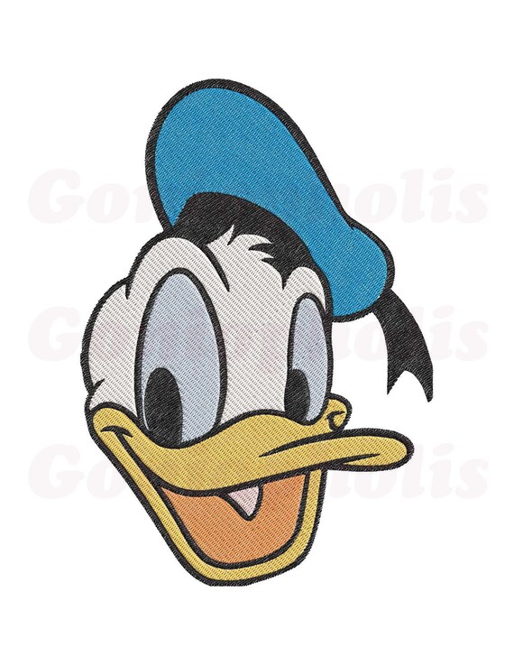 Donald Duck Gesicht gefüllt 02 Stickerei Design 3 Größen 4 Donald Duck Gesicht gefüllt 02 Stickerei Design 3 Größen 4