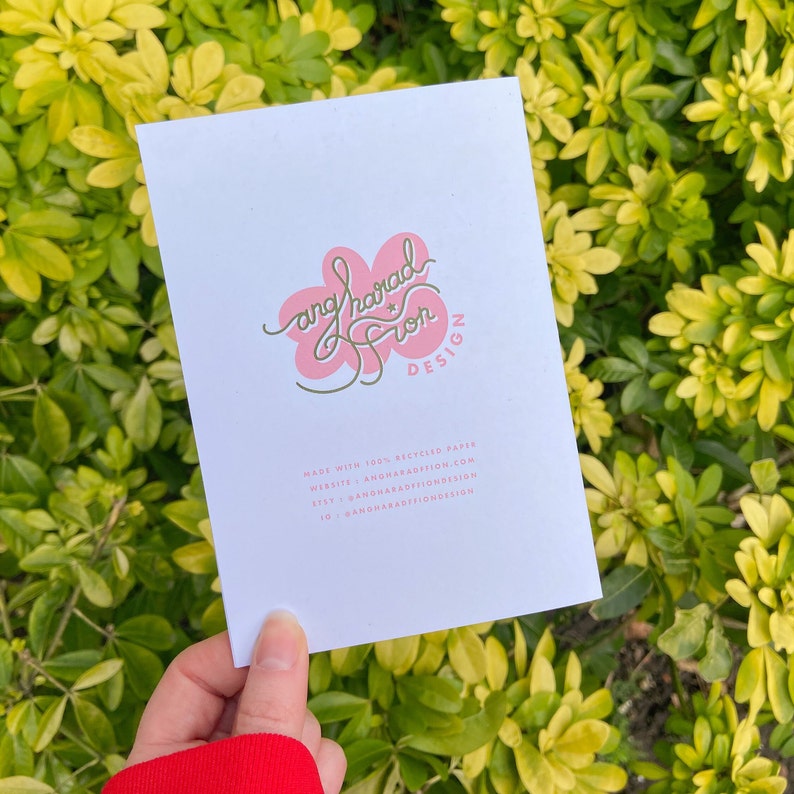 Carte de voeux Saint-Valentin Toadally in Love With You avec enveloppe - Jeu de mots crapaud grenouille - A6 - Respectueux de l'environnement / Recyclé - Angharad Ffion Design image 4