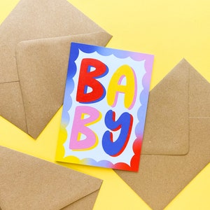 Carte de voeux BÉBÉ avec enveloppe - Nouveau-né / Shower de bébé / Félicitations - A6 - Respectueux de l'environnement / Recyclé - Angharad Ffion Design image 3