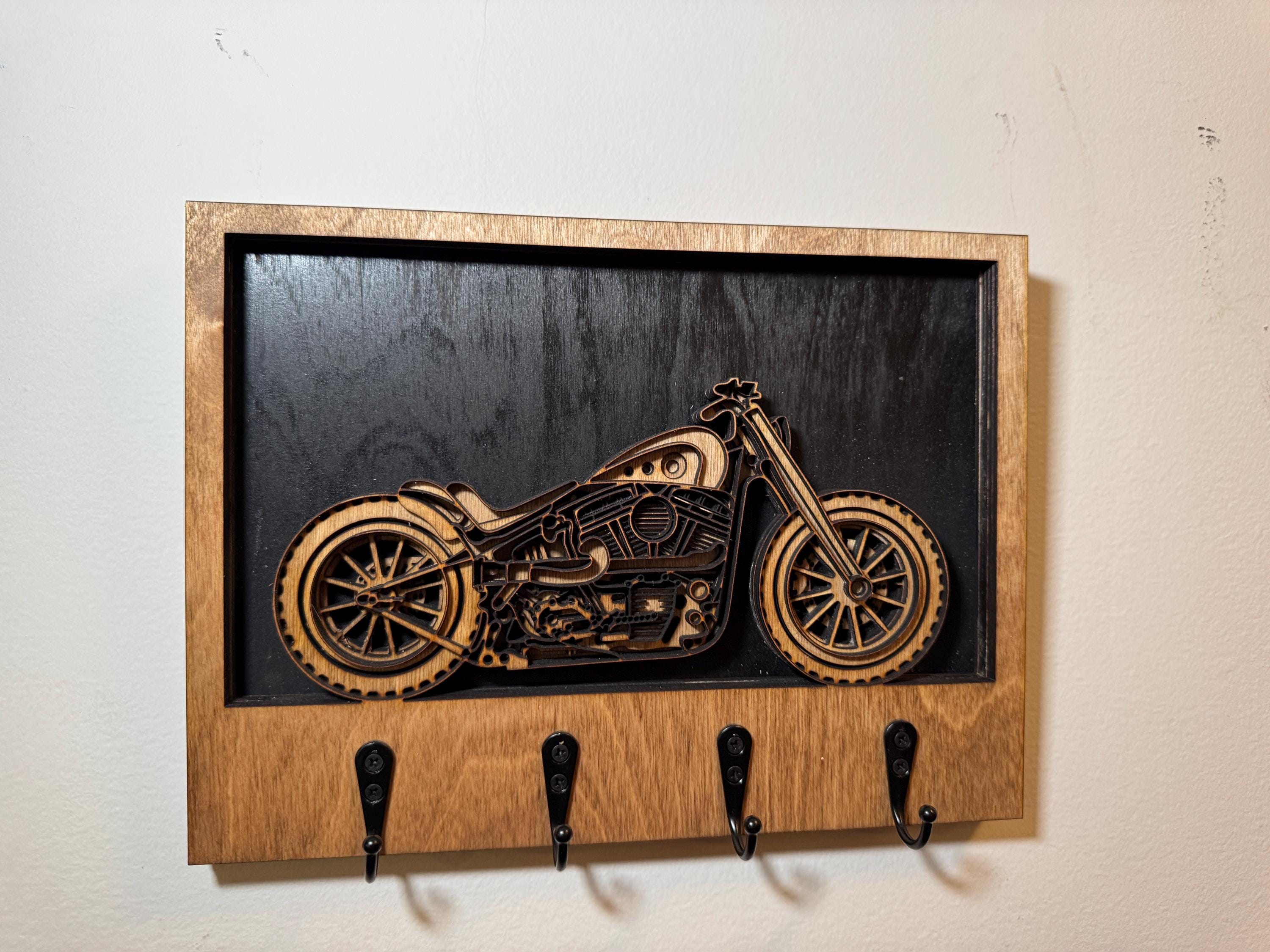 Harley Davidson Wooden Key Holder - Etsy