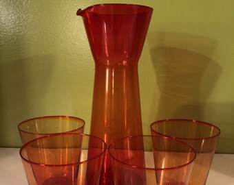 Red Orange Glassware Etsy red orange glassware etsy