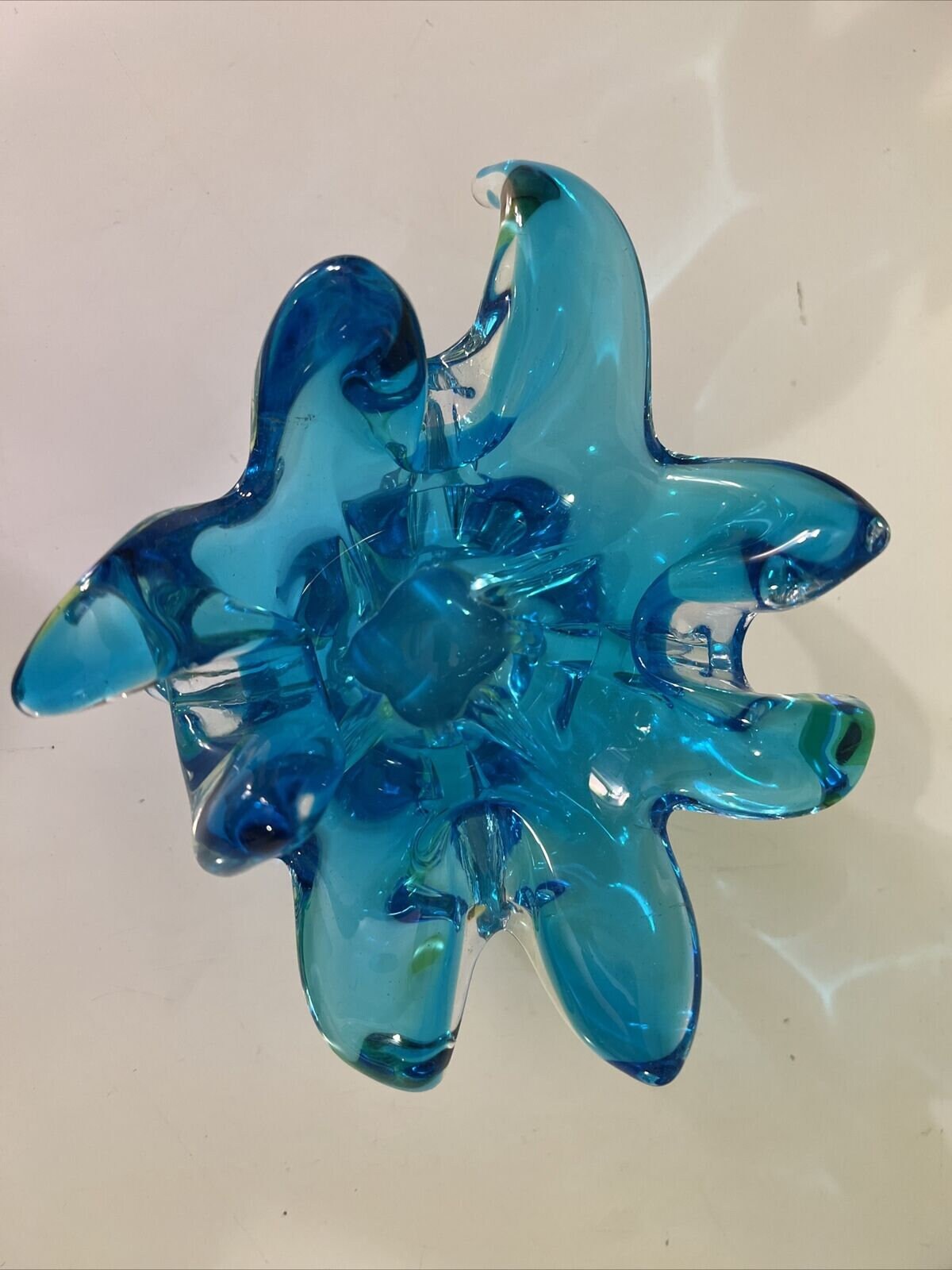 EDAG Canada Art Glass Bowl Turquoise Aqua Blue 4 1/2 Tall X Etsy