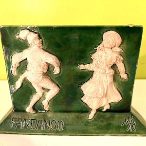 Bordallo Pinheiro Faience Pottery Fandango Card Holder by Manuel Gustavo