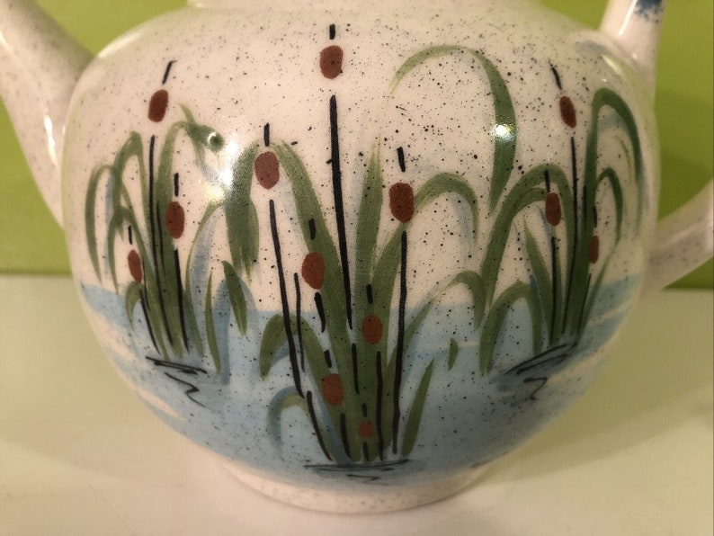 Vintage Jobi Art Pottery MA Cattails Lot of 4 Teapot W/lid Etsy
