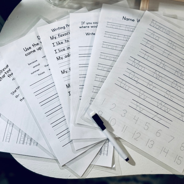 Laminated Tracing Worksheets Etsy