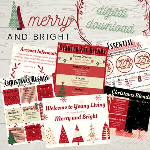 Young Living New Member Welcome Cards, Essential Oil Printable, Christmas Welcome Kit, Merry and Bright Premium Starter Kit