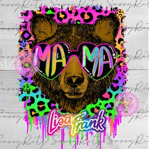 90s Mama Bear PNG Sublimation Mama Colorful Rainbow - Etsy