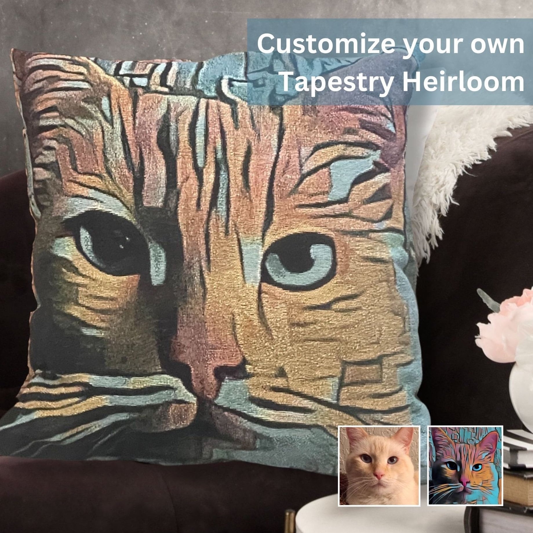Customizable Woven Pillow, Heirloom Quality Keepsake, Ideal for Home Decor, Perfect Housewarming Gift, Wedding Gift, Home Decor, Anniversary