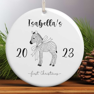 Benutzerdefinierte erste Weihnachtsverzierung, minimalistische Feiertagsdekoration, zum Gedenken an das erste Weihnachten des Babys, perfektes Geschenk für neue Eltern