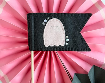 Handmade Felt Halloween Flag, Ghost Flag