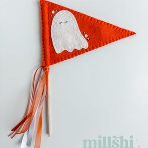 Handmade Felt Halloween Flag, Ghost Pennant image 5