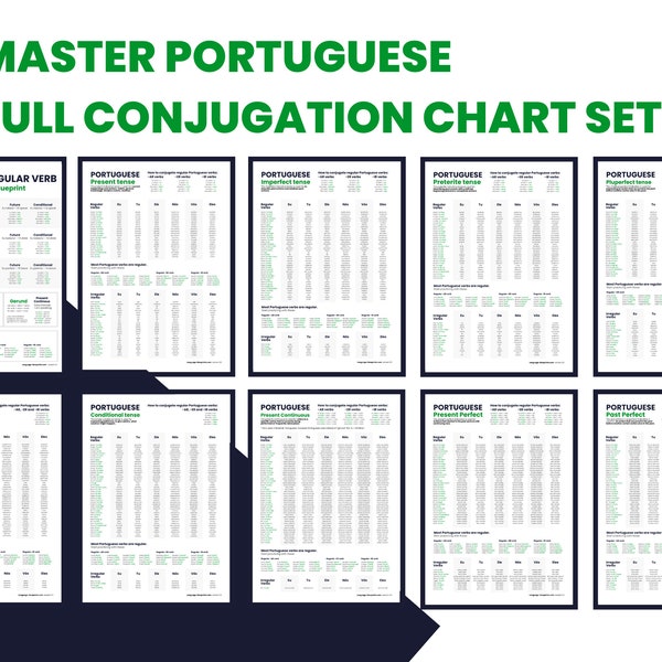 Master Portuguese conjugation – full digital chart set