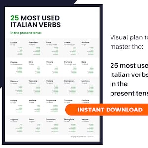 25 verbi italiani più usati al presente