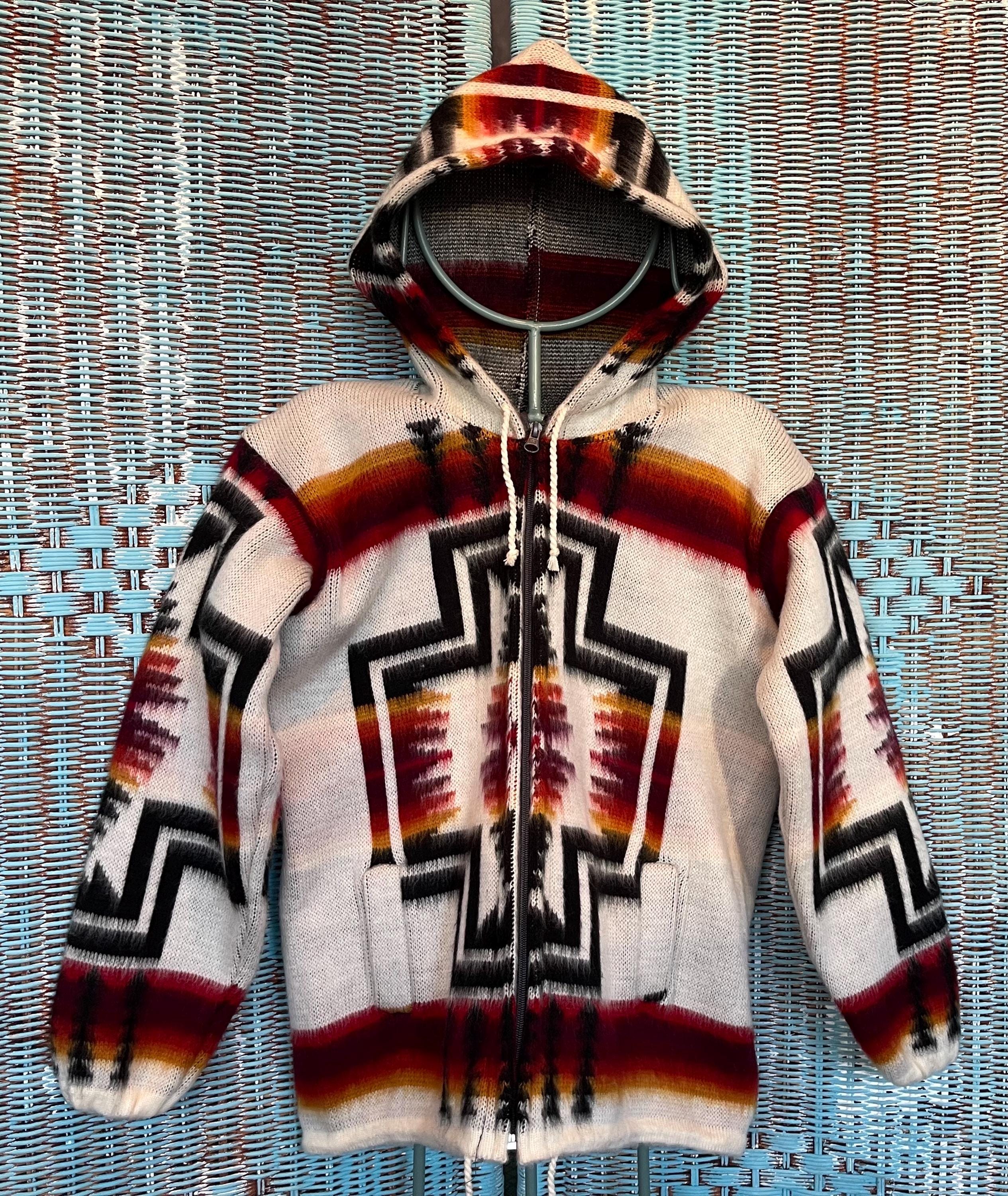 Veste à Capuche En Laine Des Andes Pour Enfant 8/9 Ans - Occasion Très Bon état - Multicolore
