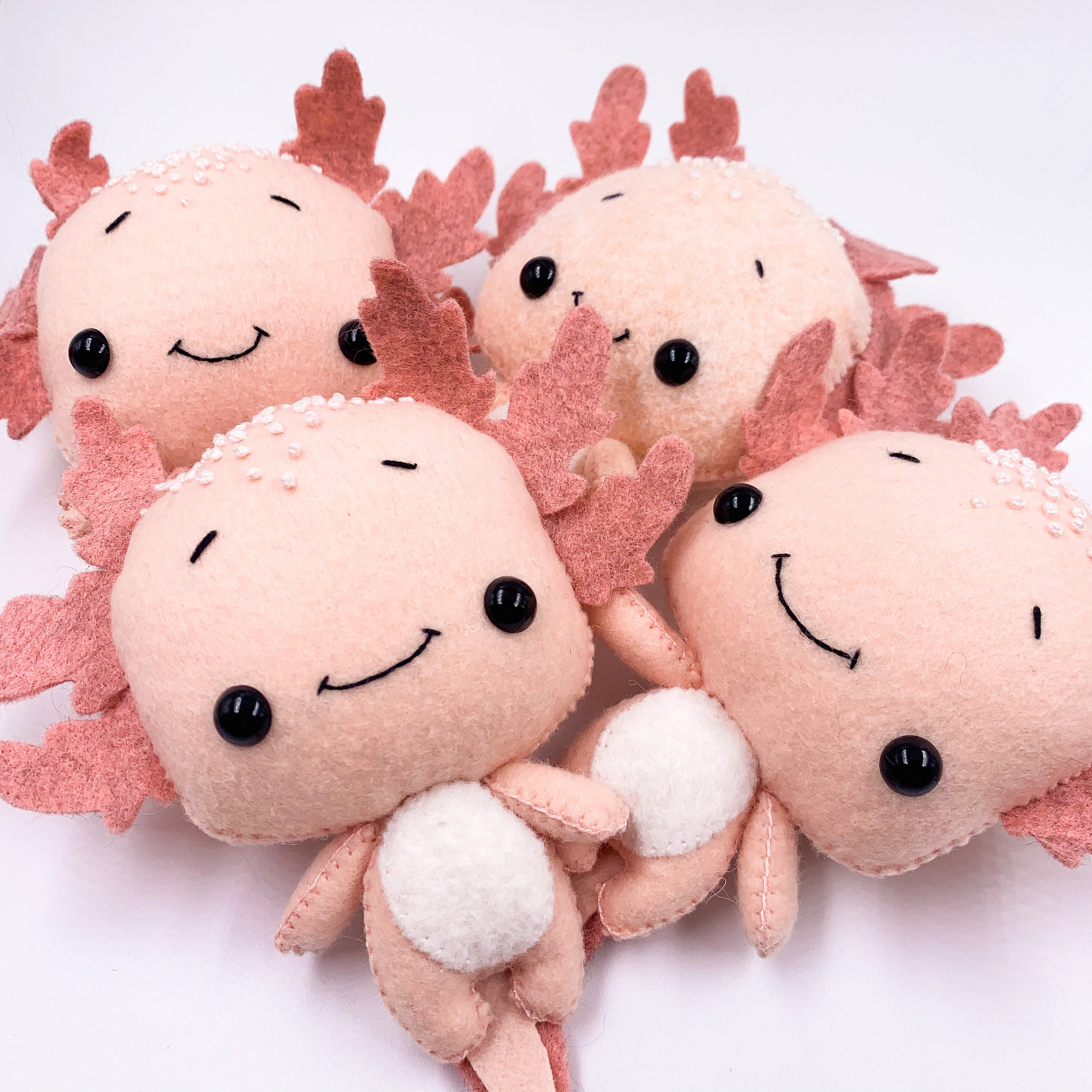 Felt Axolotl Sewing Pattern PDF Cute Marine Salamander stitch Etsy