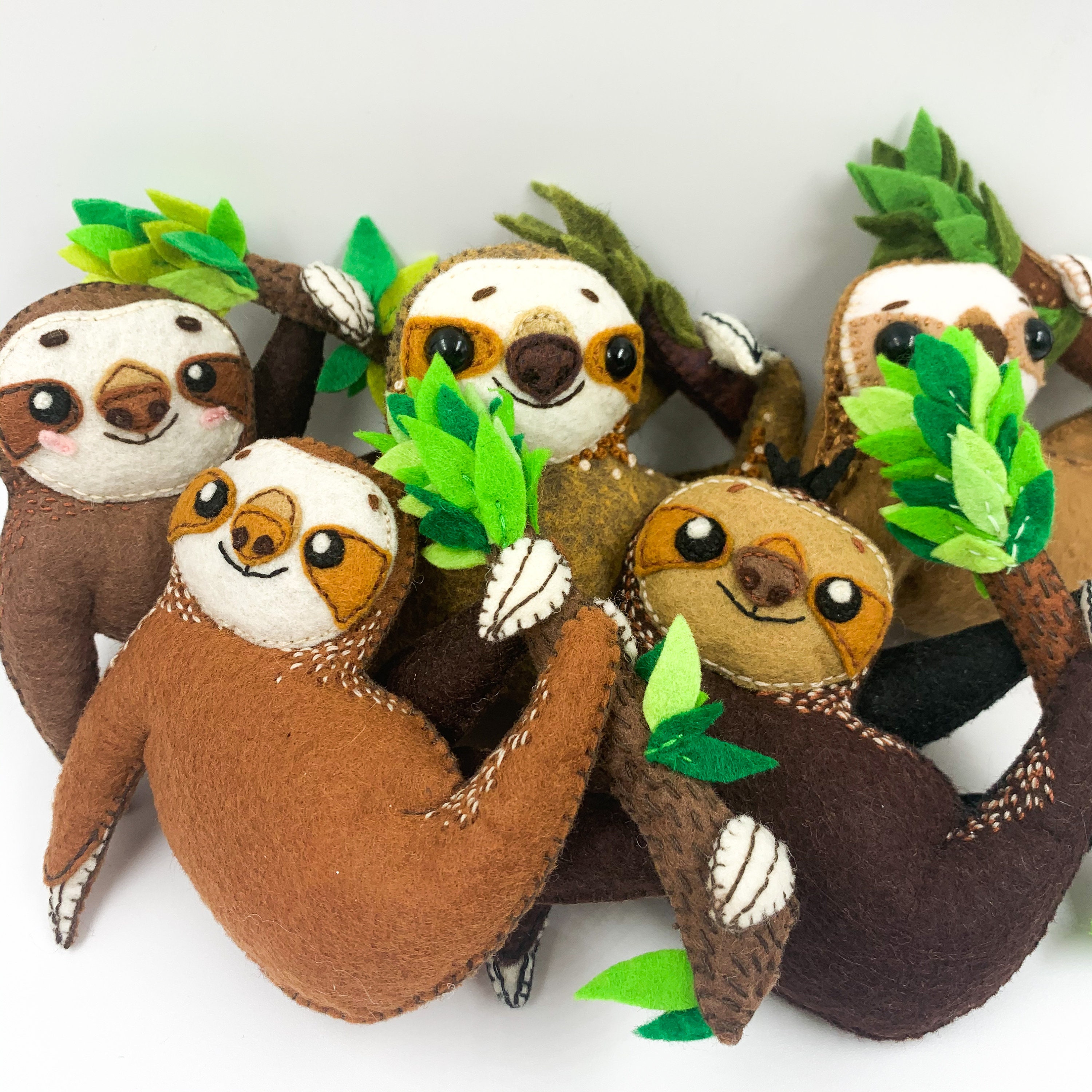 PDF Pattern Felt Sloth Gift Sewing Pattern PDF. Needle Felted Etsy
