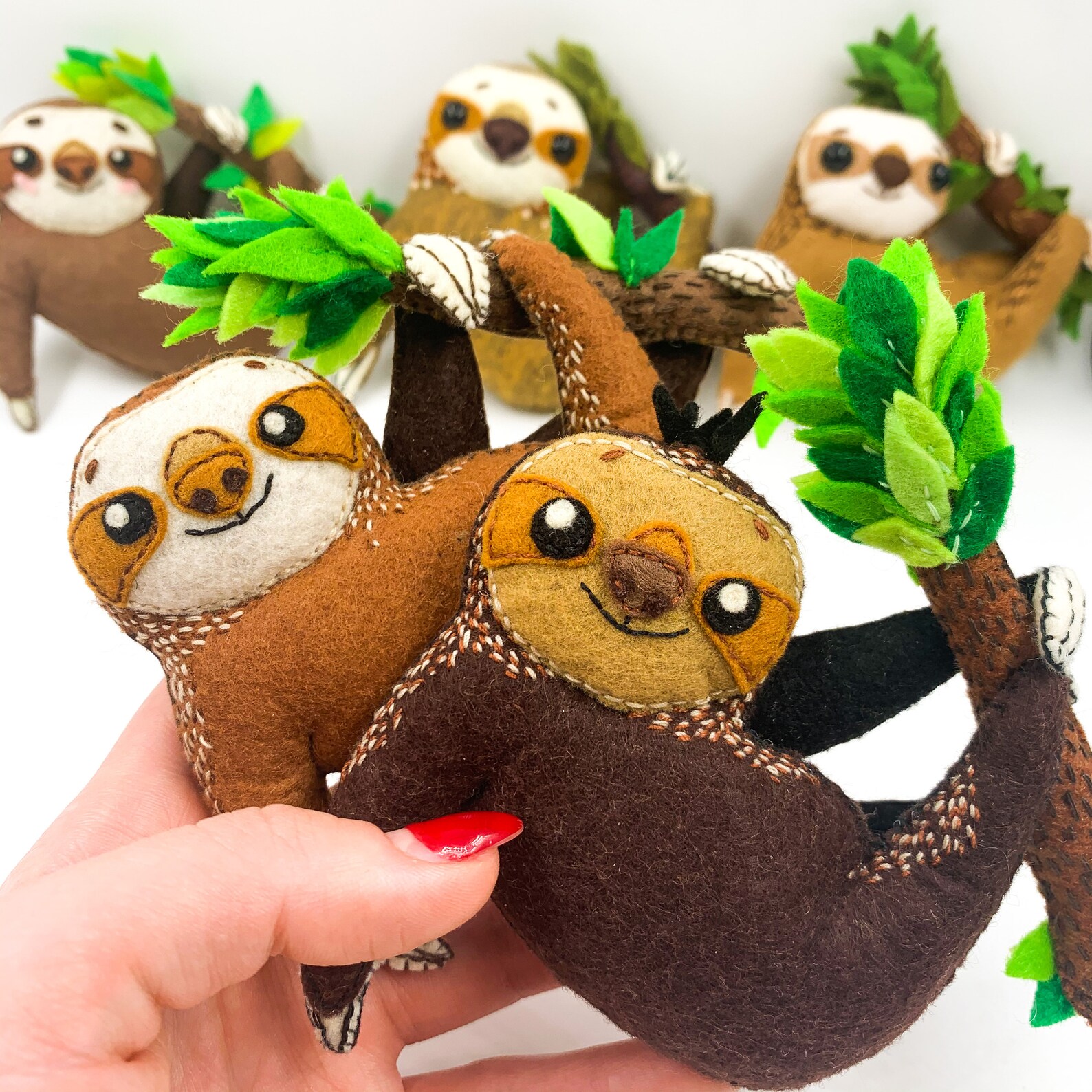 PDF Pattern Felt Sloth Gift Sewing Pattern PDF. Needle Felted Etsy