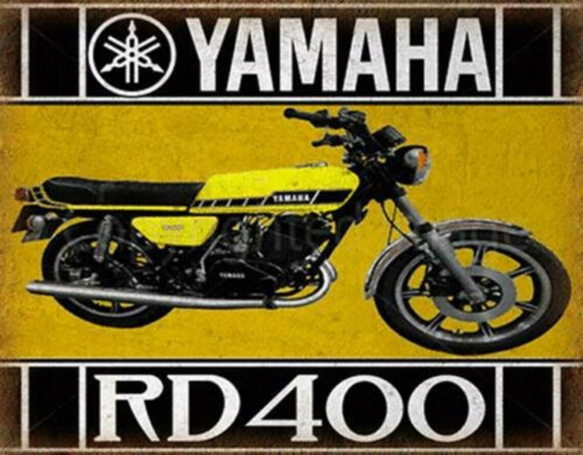 Yamaha Rd 400 Classic Motorcycle Vintage Garage Car Parts Etsy