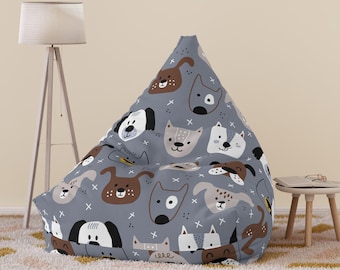 Bean Bag Chair for Kids, Dog Bean Bag Chair for Toddlers Teens, Bean Bag Cover for Boys and Girls, Gift for Kids, Gift for dog mom dog dad