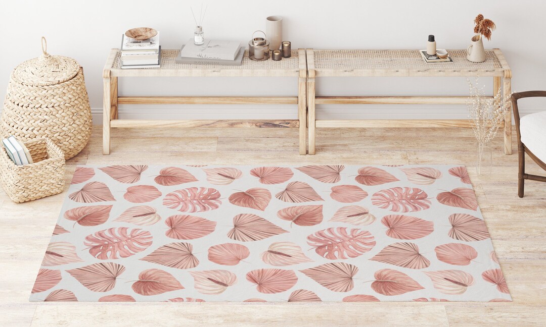 Boho Rug Boho Nursery Rug Boho Floral Rug Pink Rug Dry Etsy