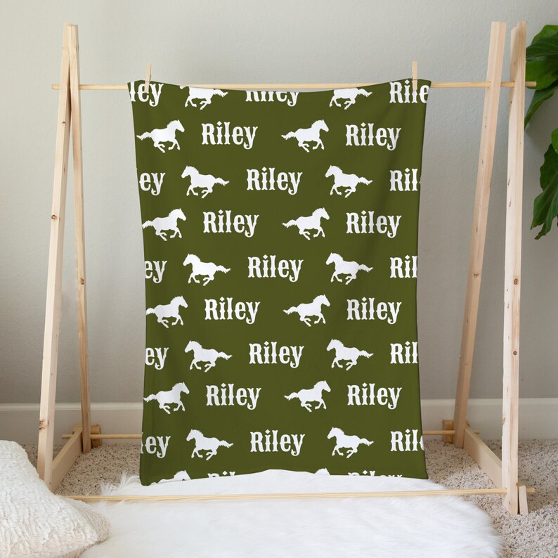 Personalized Western Baby Blanket, Newborn Cowboy Cowgirl Name Blanket, Western Throw Blanket