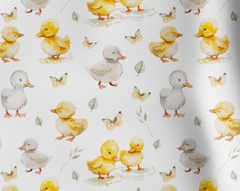 Yellow Duckling Pima Cotton Fabric, Extra Soft Lightweight Quilting Fabric