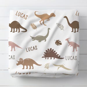Personalized Dinosaur Swaddle Blanket for Boys, Personalized Baby Boy Blanket with Name, Dinosaur Baby Shower Gift, Custom Kids Birthday