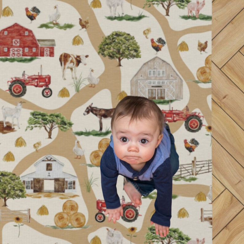 Farm Nursery Rug, Farm Nursery Decor, Farm Kids Play Rug, Farm Animals ...