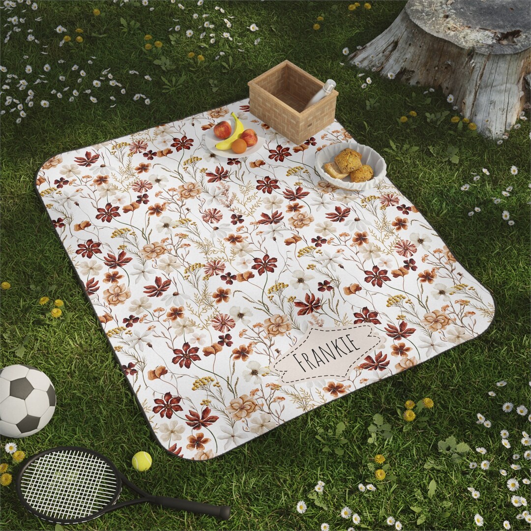 Personalized Wildflower Picnic Blanket Waterproof, Aesthetic Picnic Rug ...