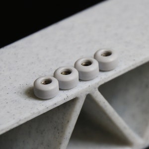 Grey Urethane Fingerboard Wheels by Wysocki Wheels (101A Durometer) - Miniature Wheels - Mini Skate Wheels  - Fingerskate Wheels